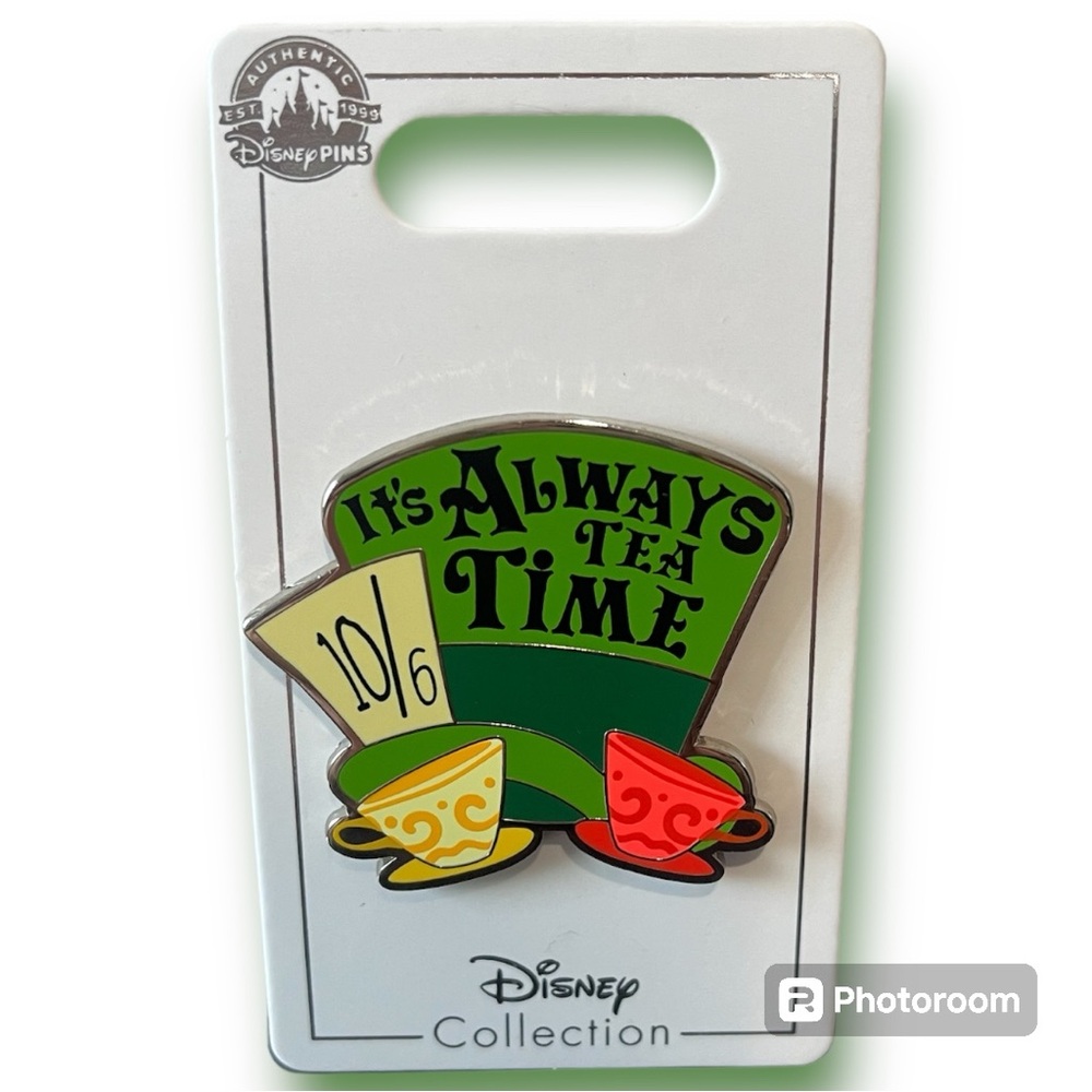 Disney Park  Alice in Wonderland Mad Hatter Hat It's Always Tea Time Pin